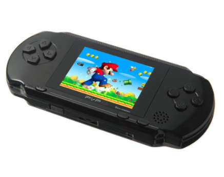 3 inch PVP Gaming Console with preloaded games. Green, Red, Blue and Black colors.