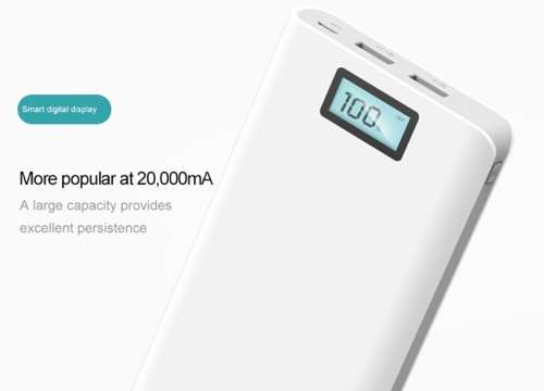 Portable USB 20 000mAh Power Bank, Backup Battery Pack. Available in White, Silver & Gold.