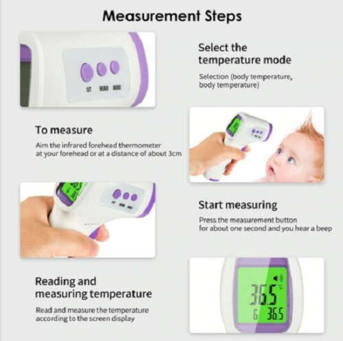 Non Contact Infrared Thermometer. 1 Second Rapid and Accurate Measurement.