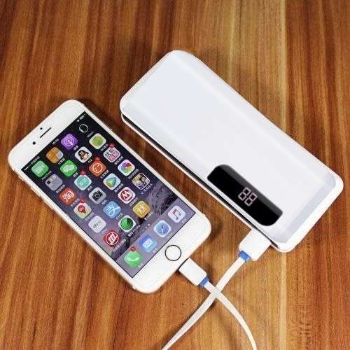 Portable 10 000mAh Power Bank, Backup Battery Pack. With Bright LED Lamp.