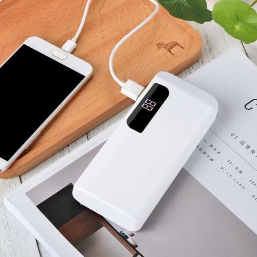 Portable 10 000mAh Power Bank, Backup Battery Pack. With Bright LED Lamp.