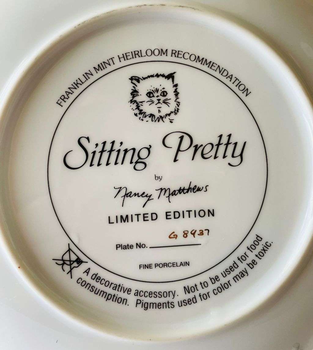 Limited Edition - Franklin mint heirloom plate. Cats.