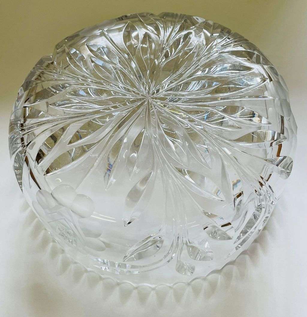 Cut glass rose bowl