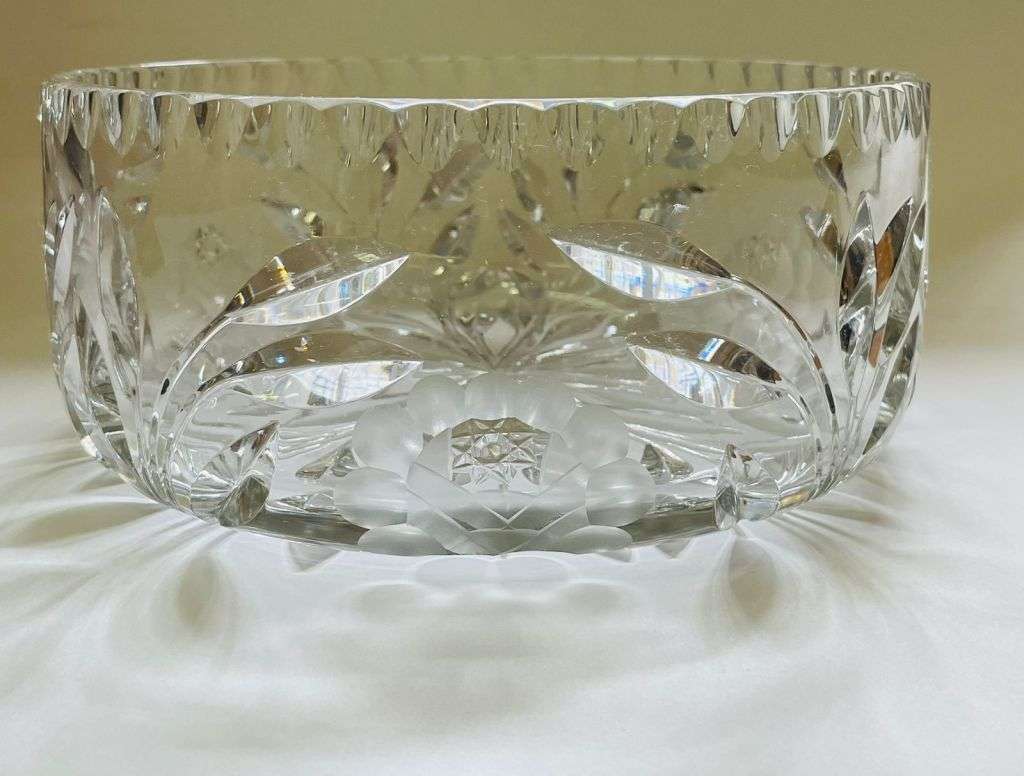 Cut glass rose bowl