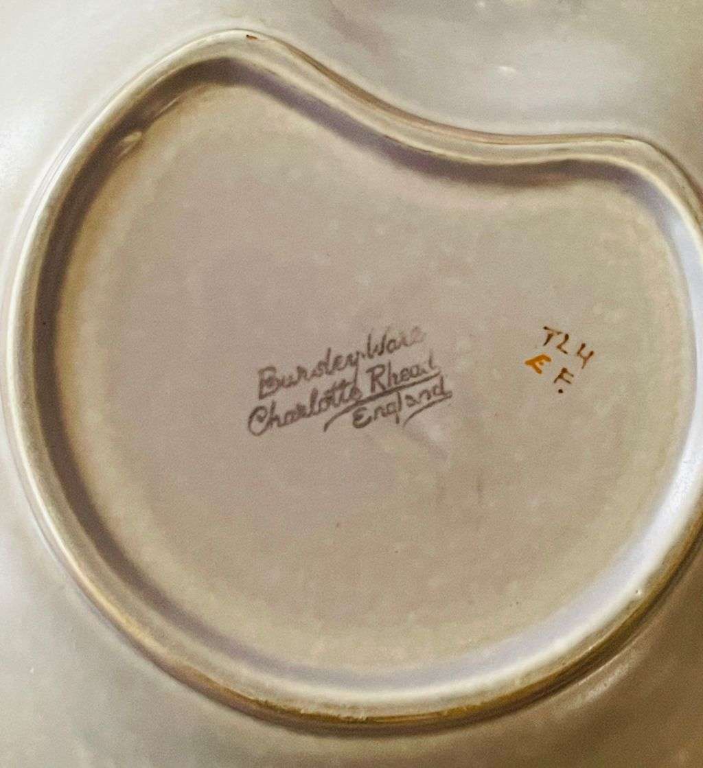 Bursley Ware - Charlotte Rhead Cookie Plate - TL4 Pattern - Floral Ovoid.