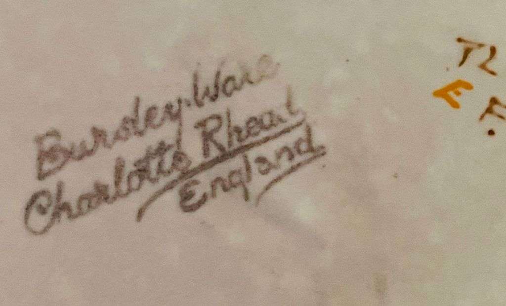 Bursley Ware - Charlotte Rhead Cookie Plate - TL4 Pattern - Floral Ovoid.