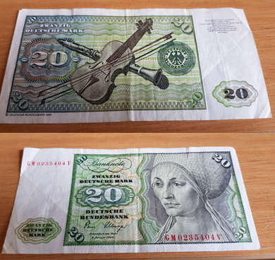 20 Deutsche mark bank note
