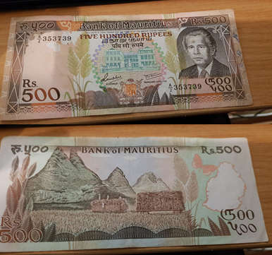 Mauritius 500 rupees bank note