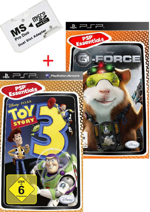 PSP Bundle = G Force (PSP) + Toy Story 3 (PSP) + Pro Duo / SD Adaptor # Perfect Timing