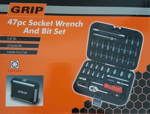 4 X GRIP 47pc Socket Wrench and Bit Set with Carry Case - Brand New : Perfect Timing