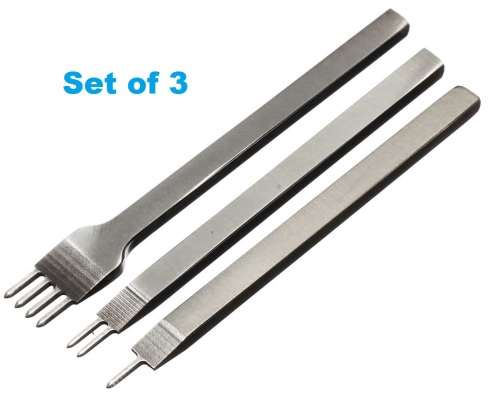 Set of 3 : 5mm Leather Craft Hole Stitching Punch Tools 1/2/4/ Prongs : Perfect Timing