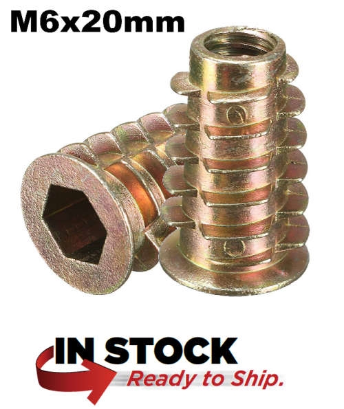 Hex Drive Screw In Threaded Insert Type D Nut For Wood with Flange M6 : Perfect Timing