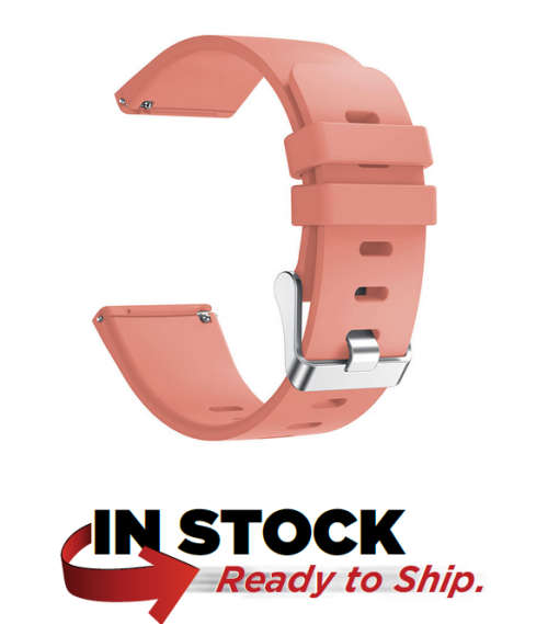 22.5mm Colorful Silicone Watchtband For Fitbit Versa (COLOR: Salmon / Peach) : Perfect Timing