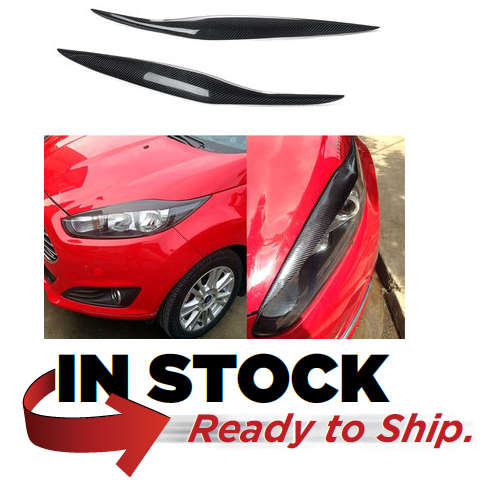 Carbon Fiber Car Headlight Eyebrow Eyelids For Ford Fiesta MK7.5 2012-2017 MK8 2013-2016