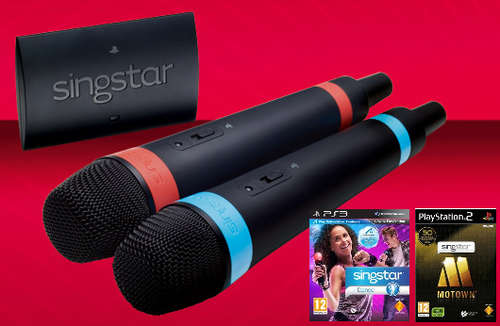 Official Sony Singstar Wireless Microphones Set + Game for PS3 or PS2 - Brand New & Sealed