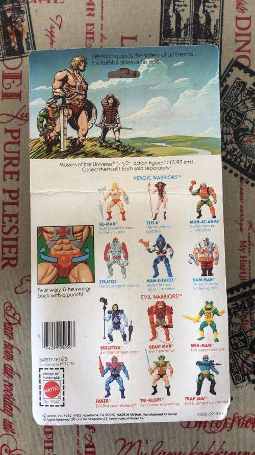 On Card Vintage Heman Masters Of The Universe Classics Motuc He-man motu