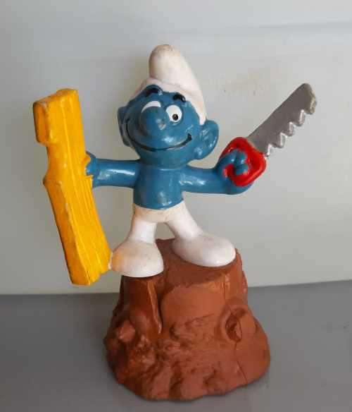 Vintage Smurf Peyo Made In W.Germany Smurfs pencil sharpener carpenter