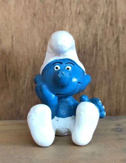 Vintage Smurf Peyo Made In W.Germany Smurfs Thinking