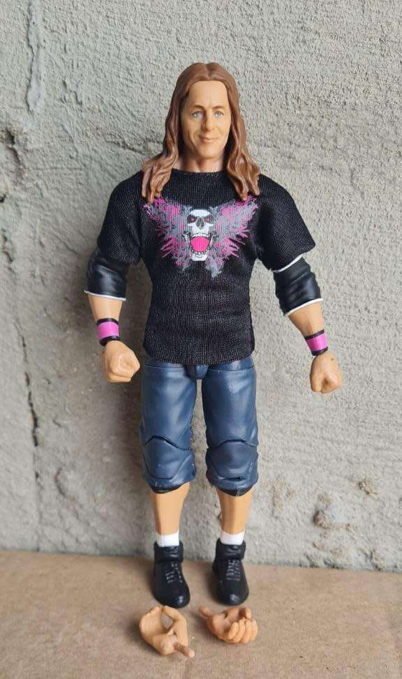 WWE Bret Hit Man Hart Wrestlemania Elite HOF Execution Wreslter Loose Action Figure 7`Mattel