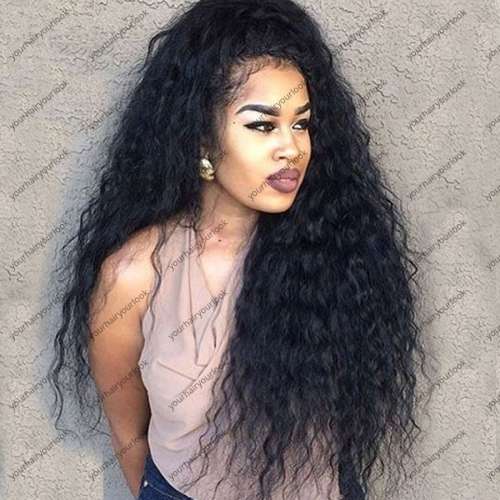 Custom Made Brazilian Full lace wig curly 18inch long virgin hair 150% Density