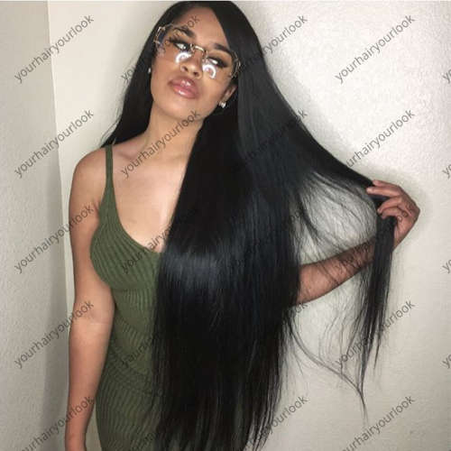 Custom Made 14inch Silky Straight Brazilian Full lace wig virgin hair