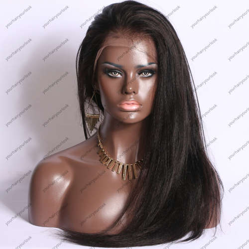 Yaki Straight 20inch full lace wig virgin Brazilian Hair