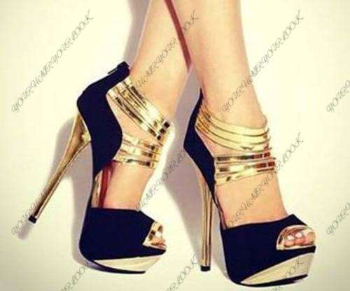 Amazing Contrast Colour Suede Platform Heels