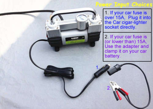 Portable Heavy Duty Vehicle Tire Pump Double Cylinder DC12V
