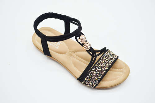 TTP COMFORT BLK9012UPPER RIBBON DESIGNED SLIP ON WOMEN SANDALS