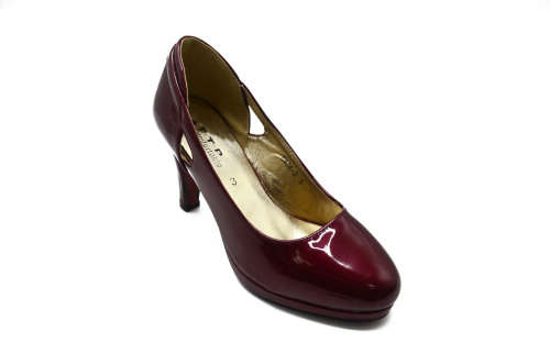 TTP Ladies Side Cut Out Detailed Smart And Glossy Platform Heels