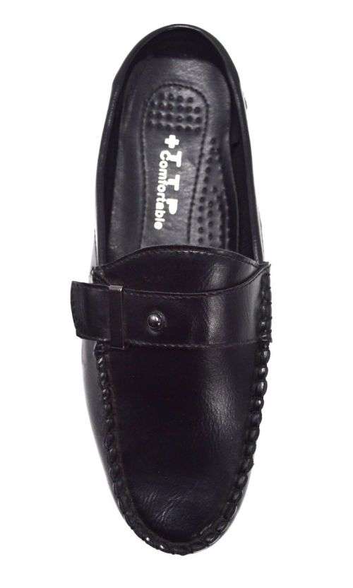 TTP BLK101059 MEN`S SLIP ON LOW BACK LOAFERS
