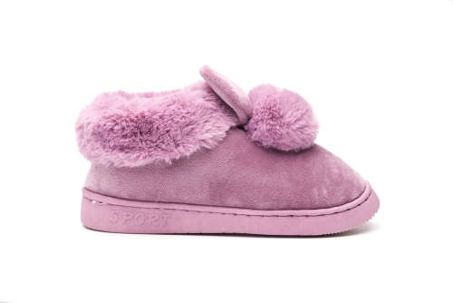 TTP Suede Slippers with Fluffy Faux furs and Bunny Decor NB2021
