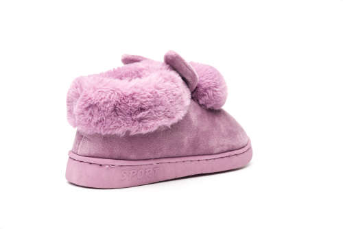 TTP Suede Slippers with Fluffy Faux furs and Bunny Decor NB2021