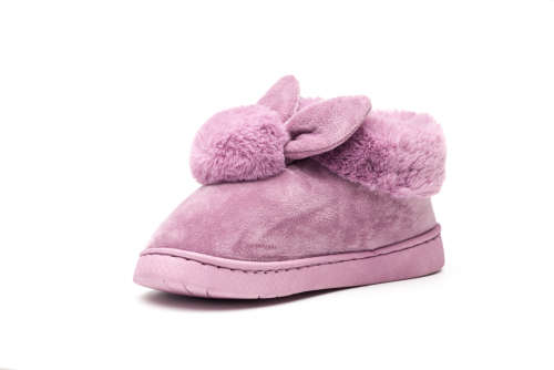 TTP Suede Slippers with Fluffy Faux furs and Bunny Decor NB2021