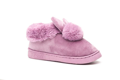 TTP Suede Slippers with Fluffy Faux furs and Bunny Decor NB2021