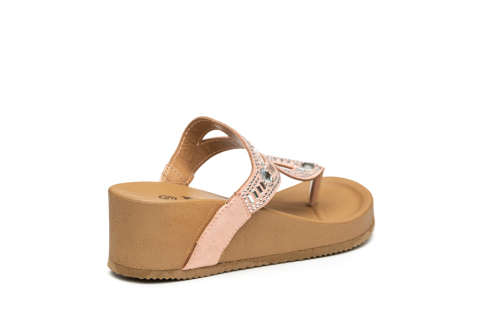 June Ladies Wedge Heel Sandals with Embellished Straps