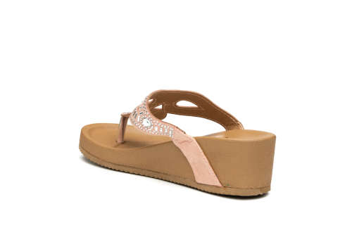 June Ladies Wedge Heel Sandals with Embellished Straps