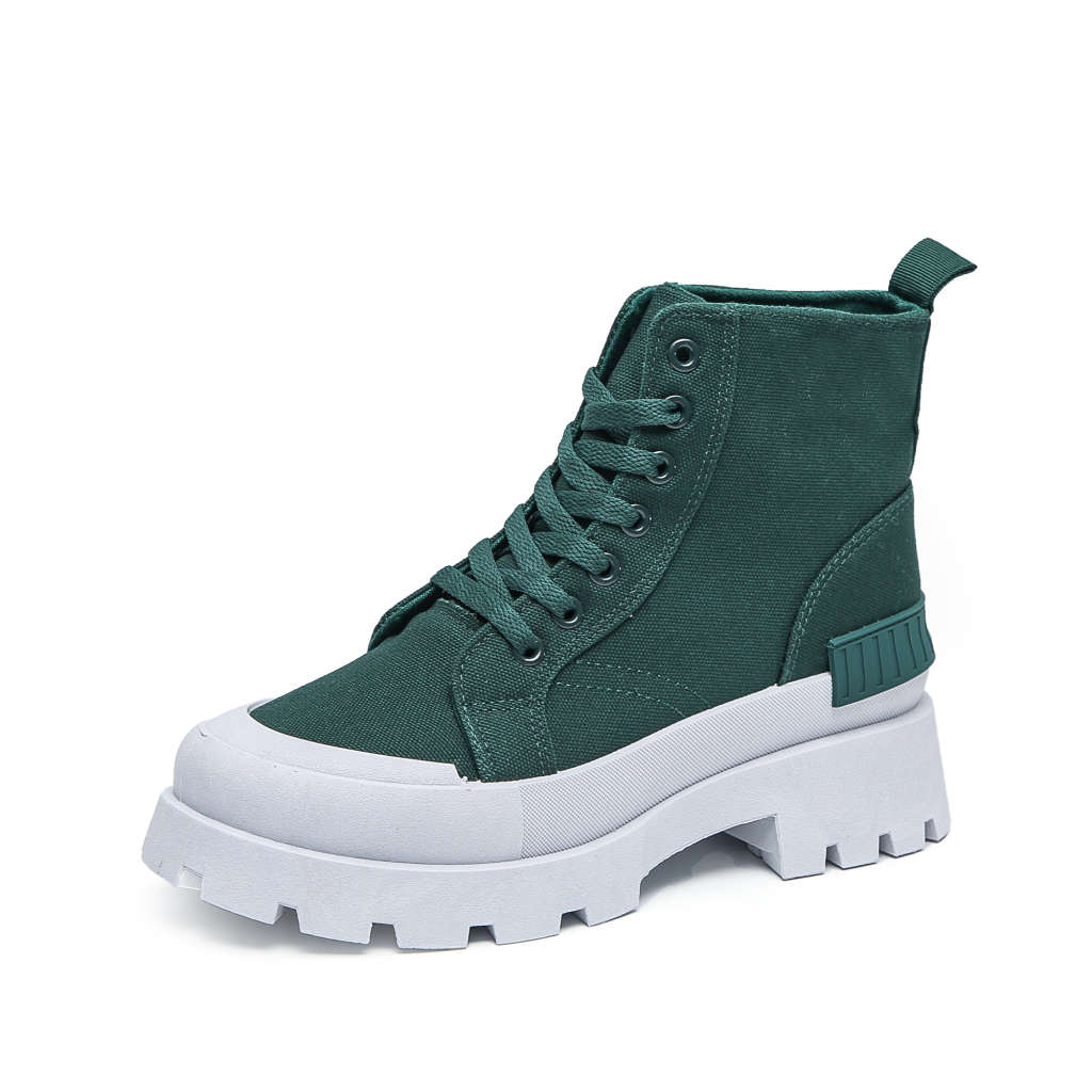 TTP Ladies Contrast Fashion Ankle Boots XB8231-Green