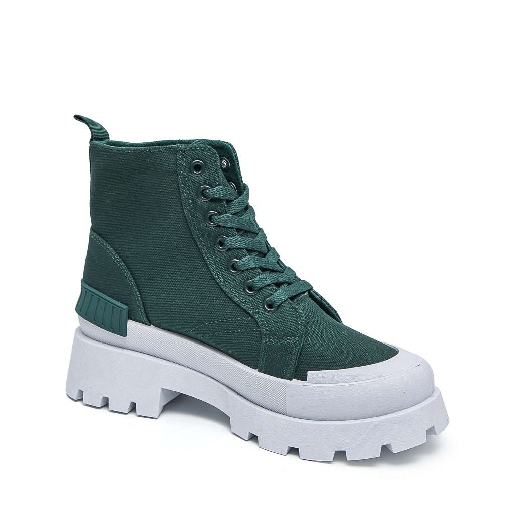 TTP Ladies Contrast Fashion Ankle Boots XB8231-Green