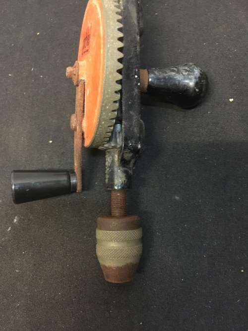 Vintage hand drill and HEAVY DUTY Reversible Combination and 8mm Wood Work Carving Chisels Tool