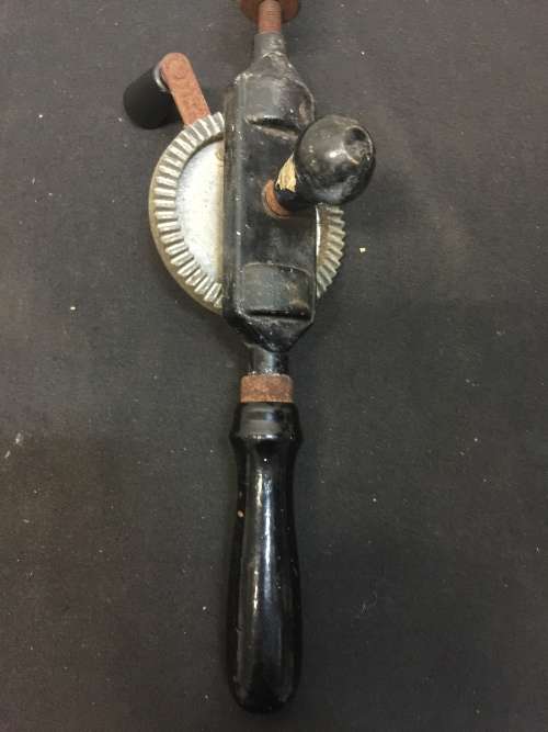 Vintage hand drill and HEAVY DUTY Reversible Combination and 8mm Wood Work Carving Chisels Tool