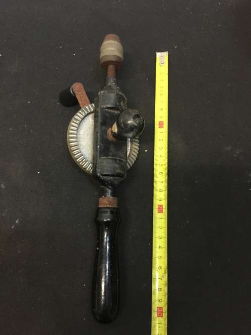 Vintage hand drill and HEAVY DUTY Reversible Combination and 8mm Wood Work Carving Chisels Tool