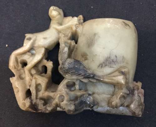 Chinese Antique - Old Chinese Jade Carving - Monkey - Eagle