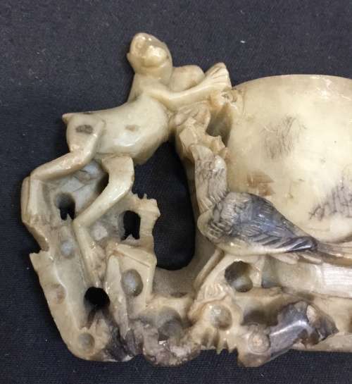 Chinese Antique - Old Chinese Jade Carving - Monkey - Eagle