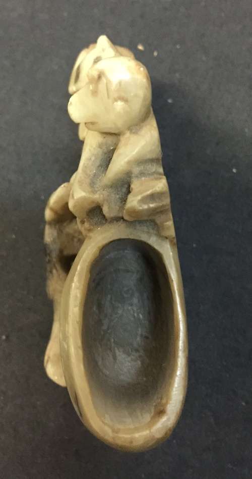 Chinese Antique - Old Chinese Jade Carving - Monkey - Eagle