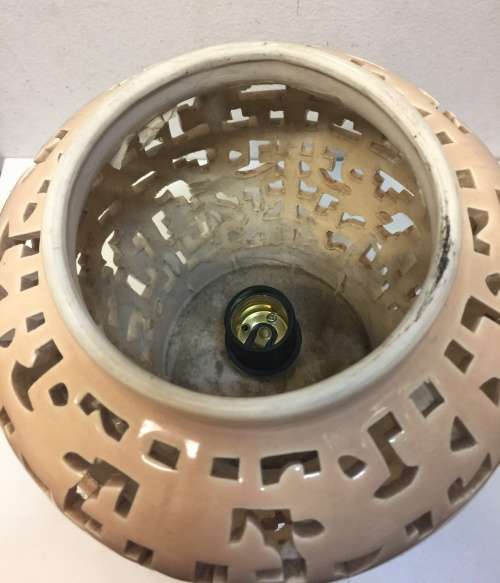 Chinese ceramics - Large Oriental Porcelain Urn Lamp on Stand¿