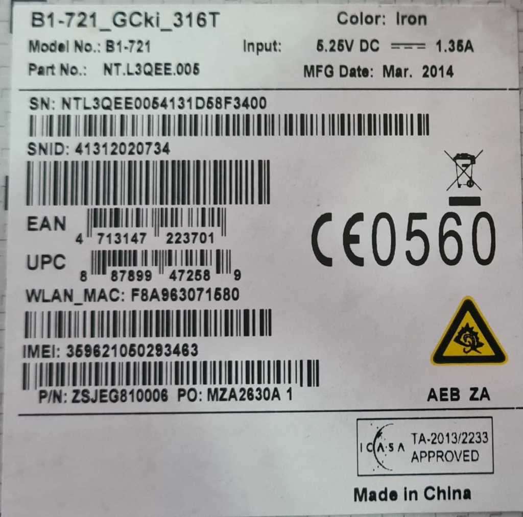 Acer Iconia B1 - Tablet