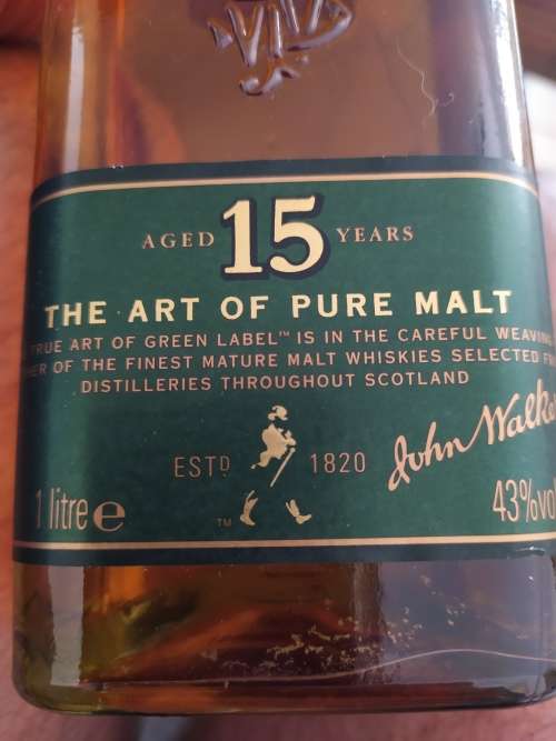 Rare 1L Johnnie Walker GREEN - Old presentation / bottling Whisky