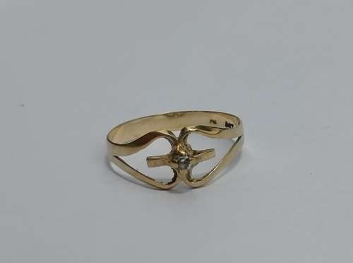 "DOUBLE HEART" 9ct gold ring with Cubic Zirconia ###