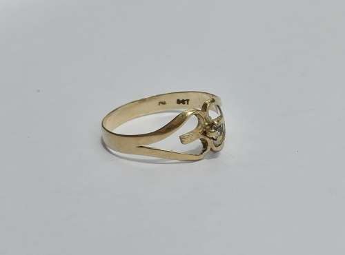 "DOUBLE HEART" 9ct gold ring with Cubic Zirconia ###